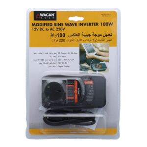 Wagan 100W Modified Sine Wave Digital Inverter with LED Black Wagan 100W Modified Sine Wave Digital Inverter with LED Black